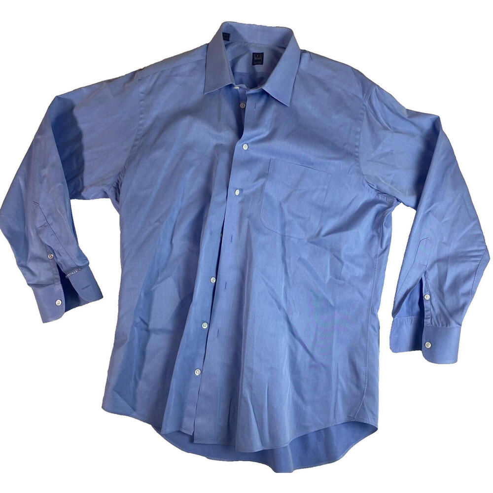IKE BEHAR New York  100% Cotton Men's Solid Dress Shirt‎ SZ. 16-34
